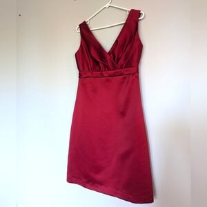 Alfred Sung Cranberry A-line Satin dress Size 2